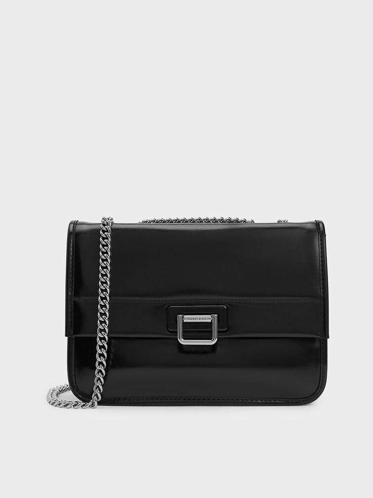 Neva Chain-Strap Shoulder Bag, Noir, hi-res