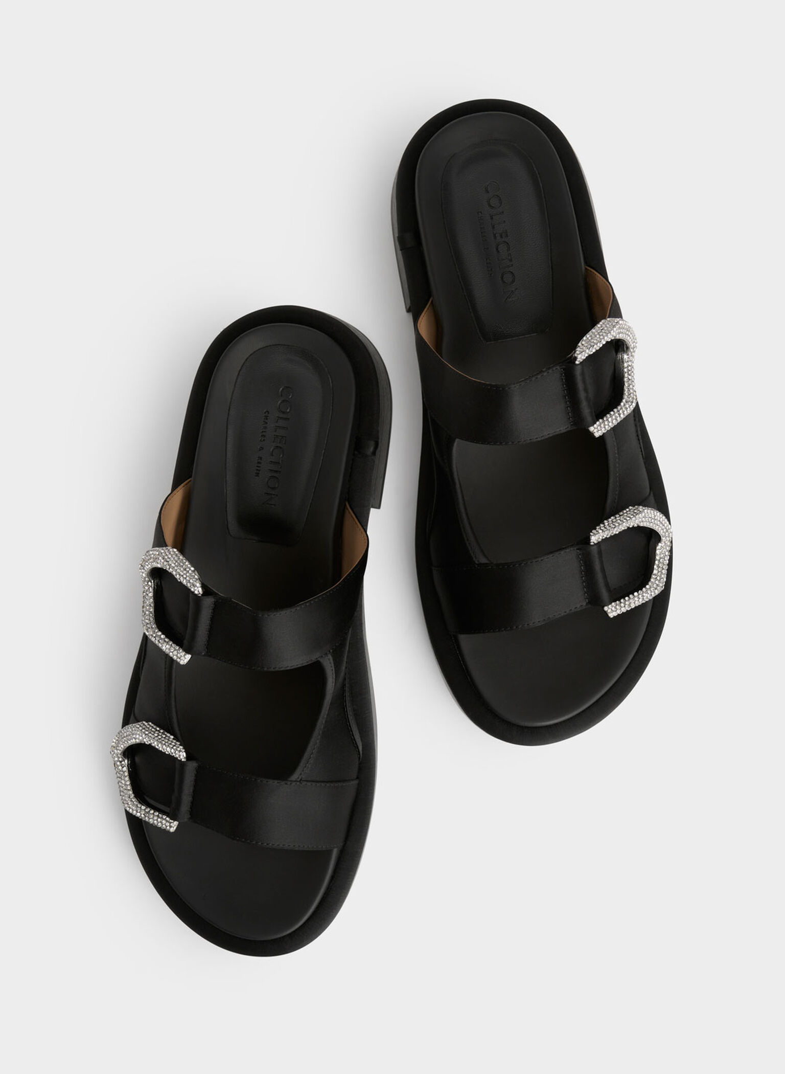 Gabine Recycled Polyester Slides, Black, hi-res