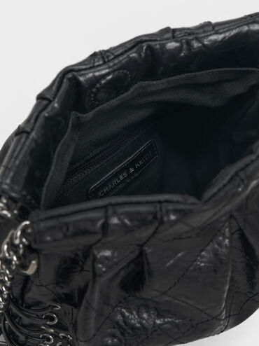 Duo Grommet Chain-Handle Two-Way Backpack, Noir, hi-res