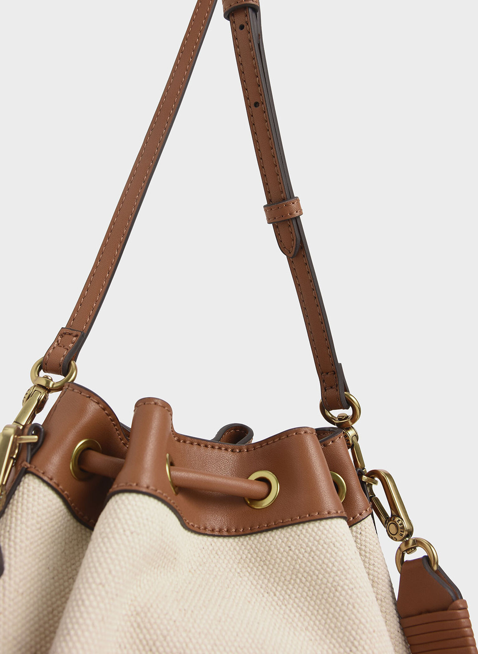 Canvas Drawstring Bucket Bag, Multi, hi-res