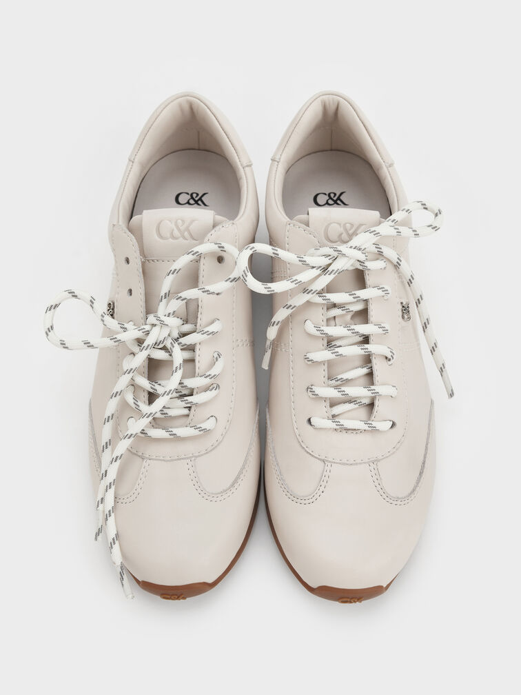 Jace Leather Sneakers, Chalk, hi-res