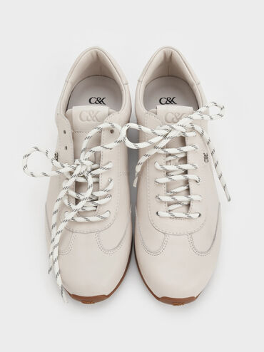 Jace Leather Sneakers, Chalk, hi-res