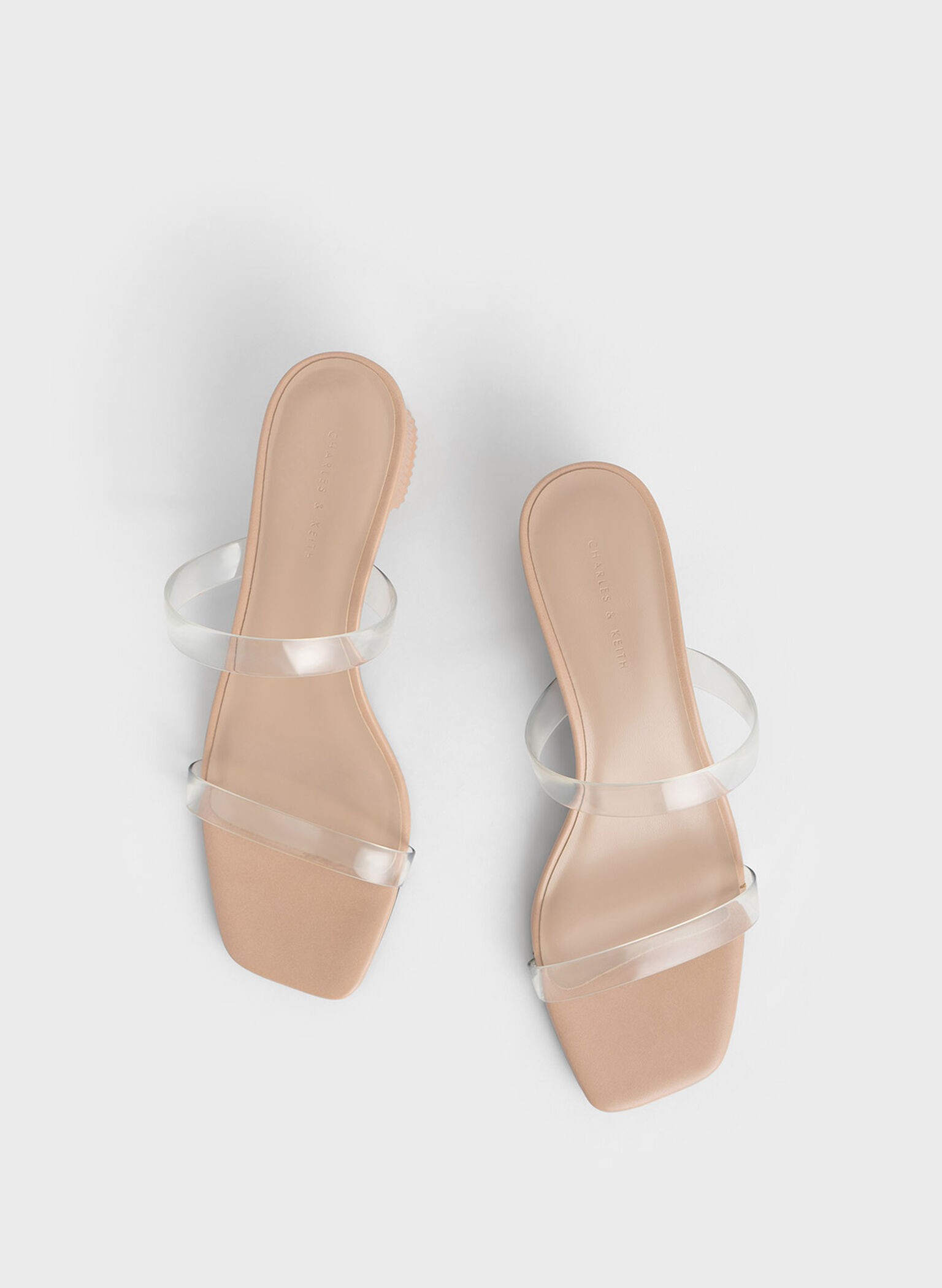 Double Strap See-Through Mules, Nude, hi-res