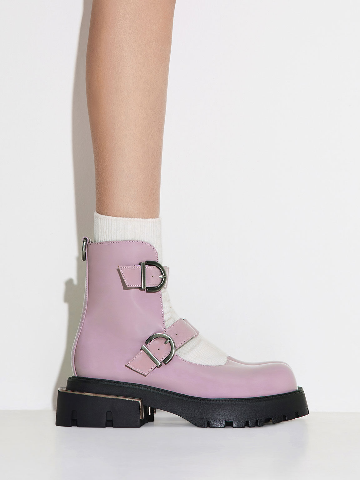 Chunky pink boots best sale
