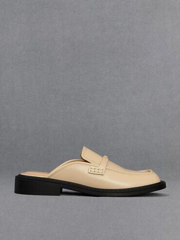 Neutral Slip on Flat Shoes Shop Online CHARLES KEITH UK