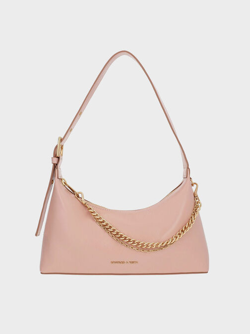 Atwood Chain-Embellished Shoulder Bag, Light Pink, hi-res