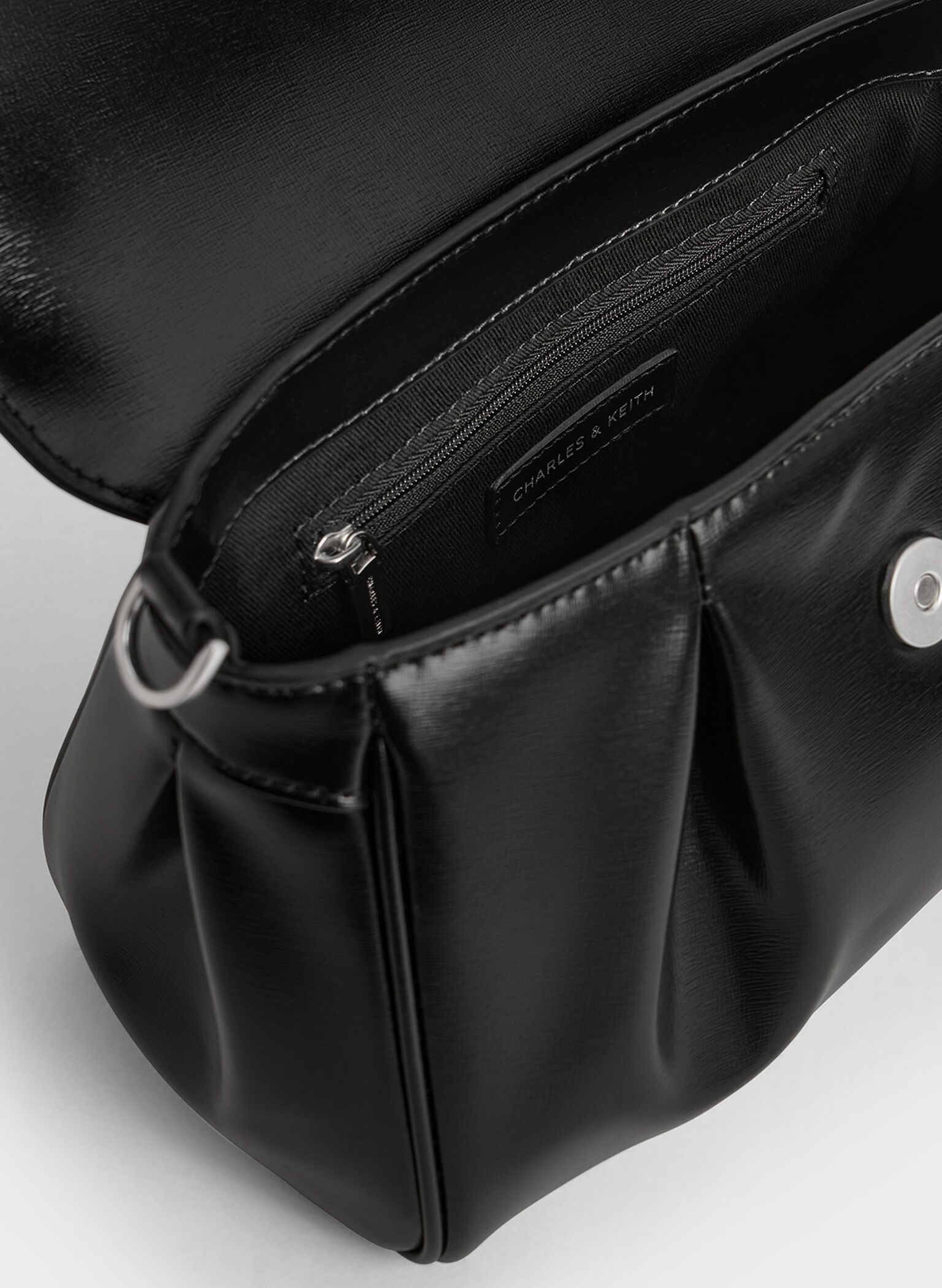 Calla Front Flap Chain-Handle Bag, Noir, hi-res