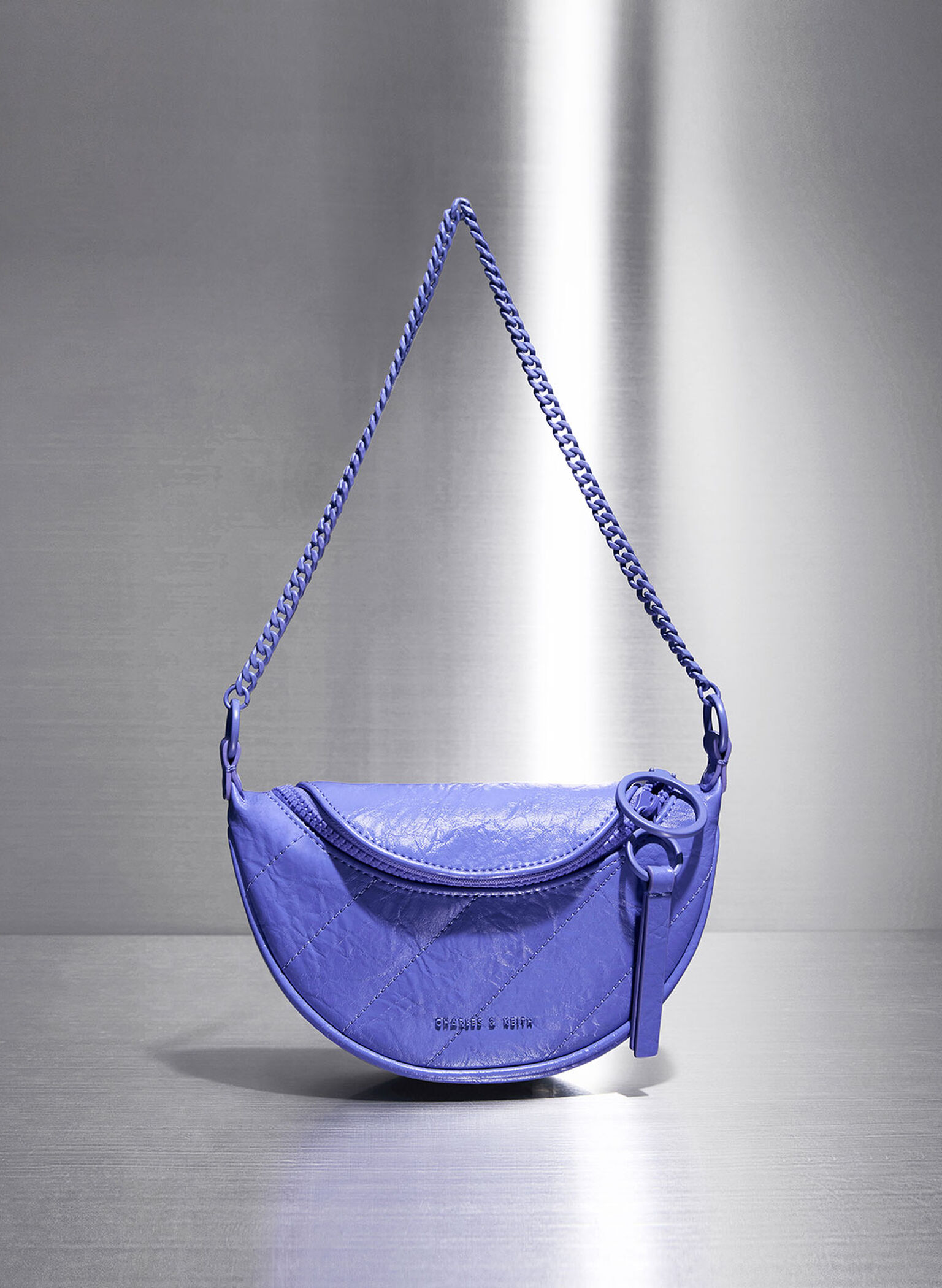 Philomena Half-Moon Crossbody Bag, Purple, hi-res