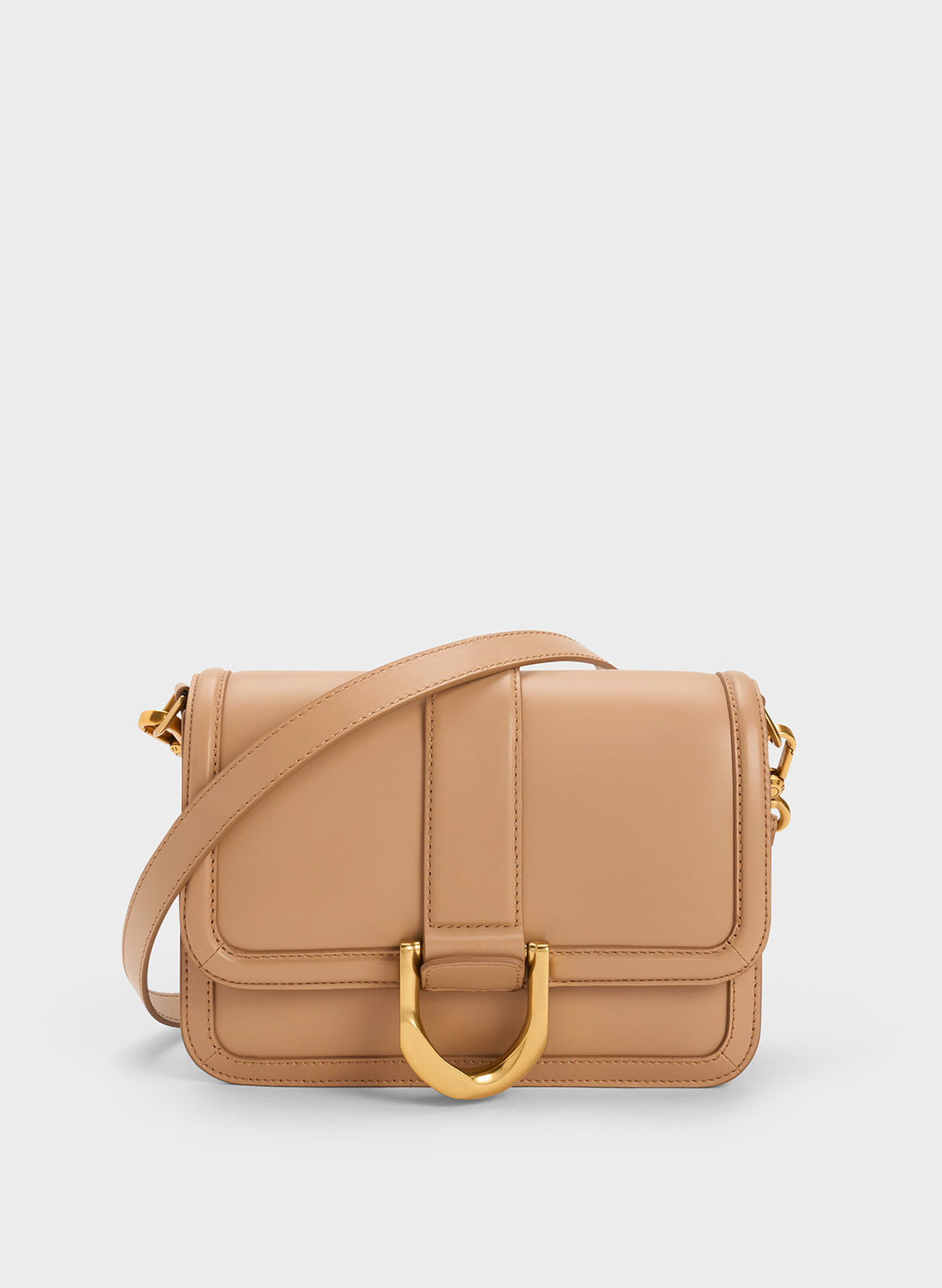Gabine Leather Crossbody Bag, Nude, hi-res