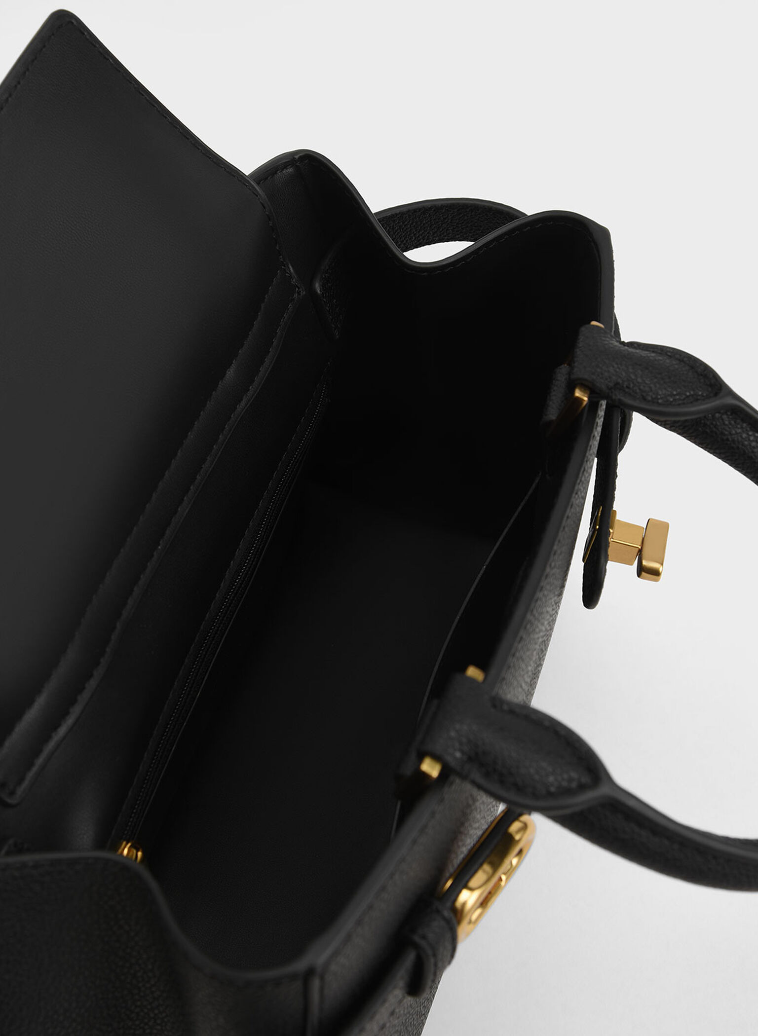 Aubrielle Metallic-Accent Belted Bag, Black, hi-res