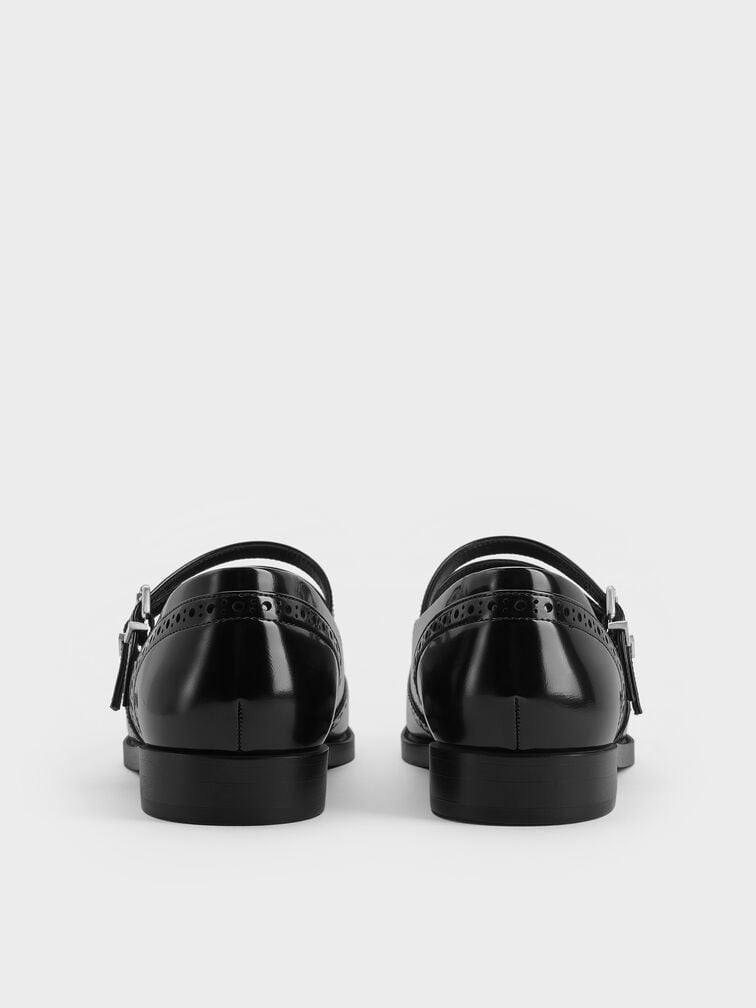 Double-Strap Brogue Mary Janes, Black Box, hi-res