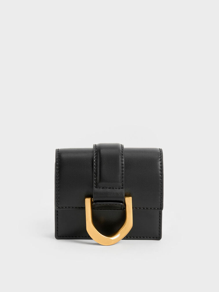Gabine Chain-Link Card Holder, Black, hi-res