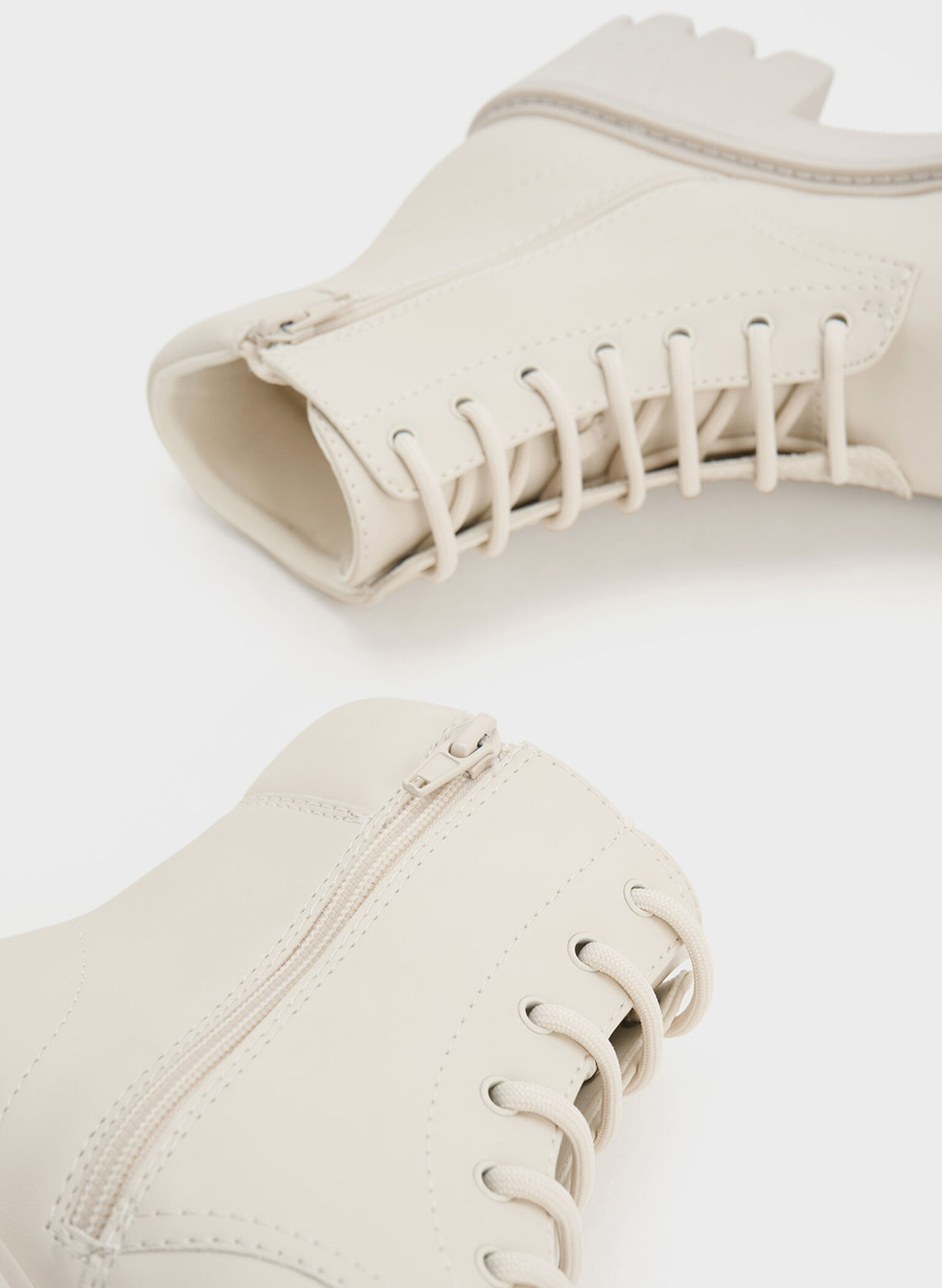 Ripley Ridged Sole Ankle Boots, Chalk, hi-res
