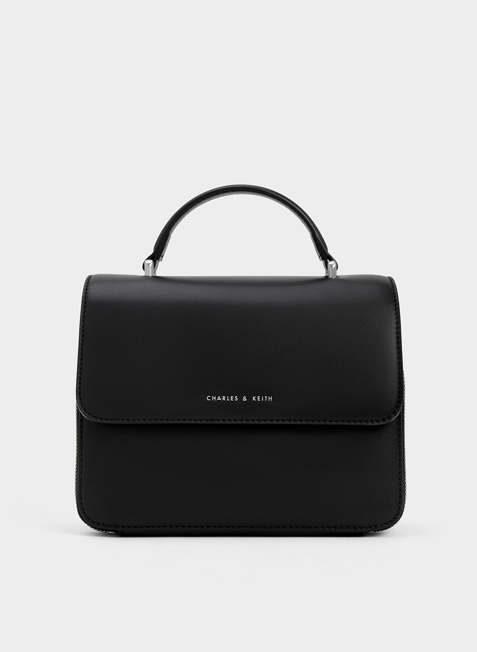 Octavia Front Flap Top Handle Bag, Noir, hi-res