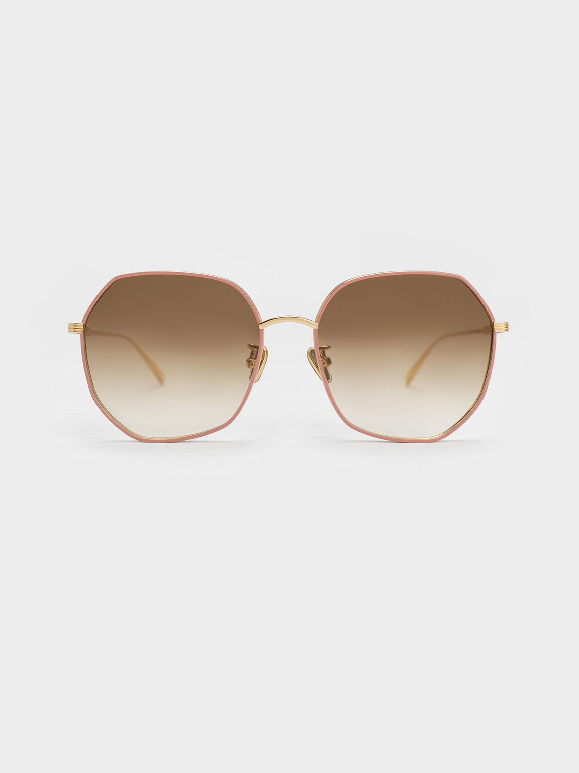 Pink Tinted Geometric Sunglasses CHARLES KEITH UK