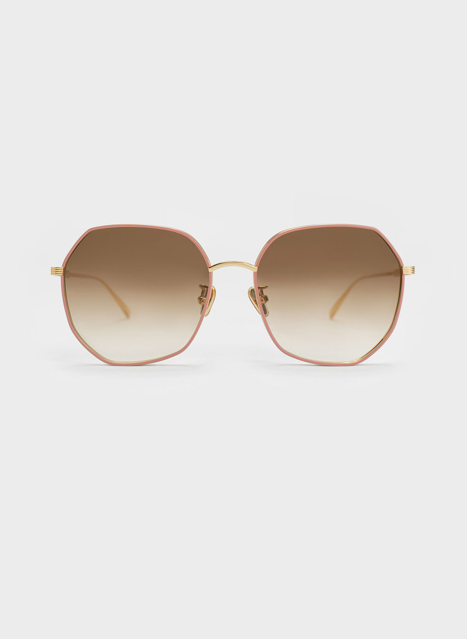 Tinted Geometric Sunglasses, Pink, hi-res