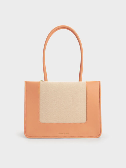 Daylla Canvas Tote Bag, Orange, hi-res
