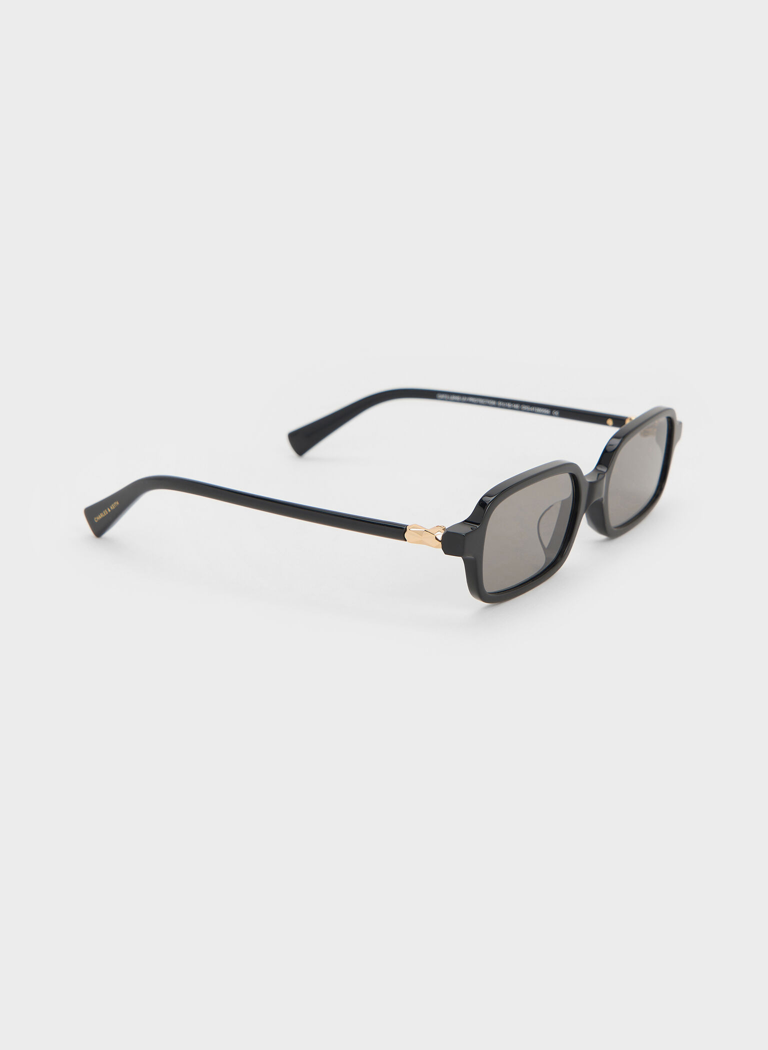 Bree Recycled Acetate Rectangular Sunglasses, Black, hi-res