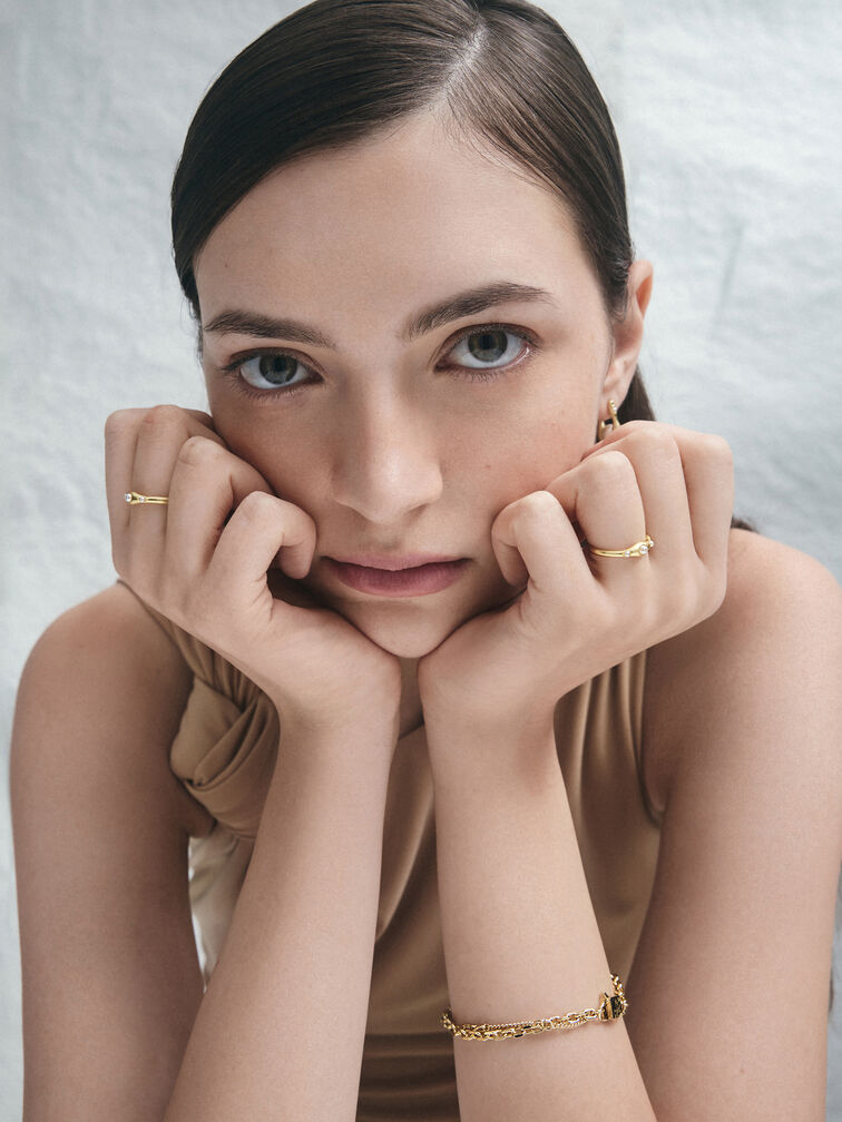 Nyra Double-Chain Bracelet, Gold, hi-res