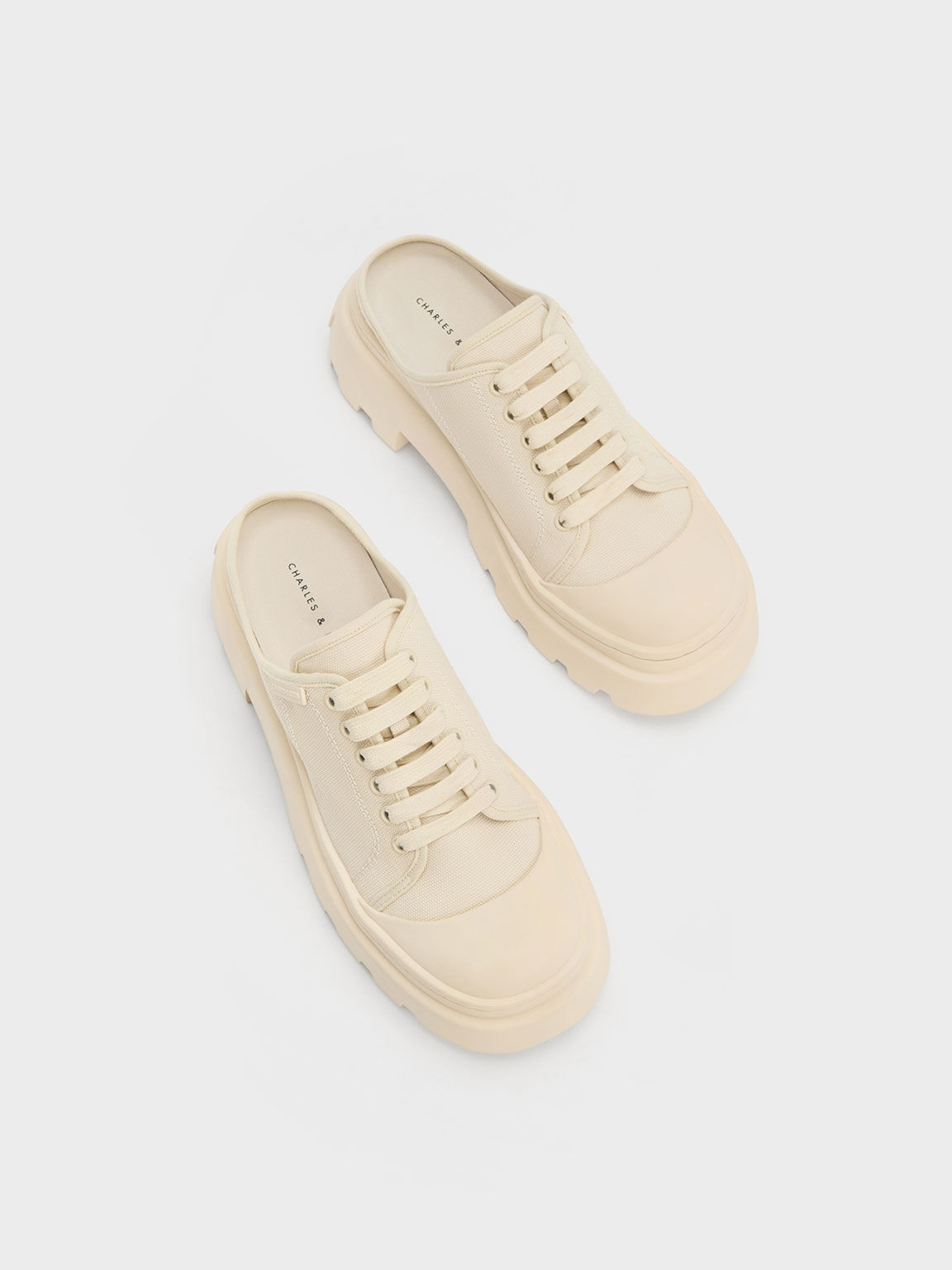 Canvas Backless Sneakers Chalk