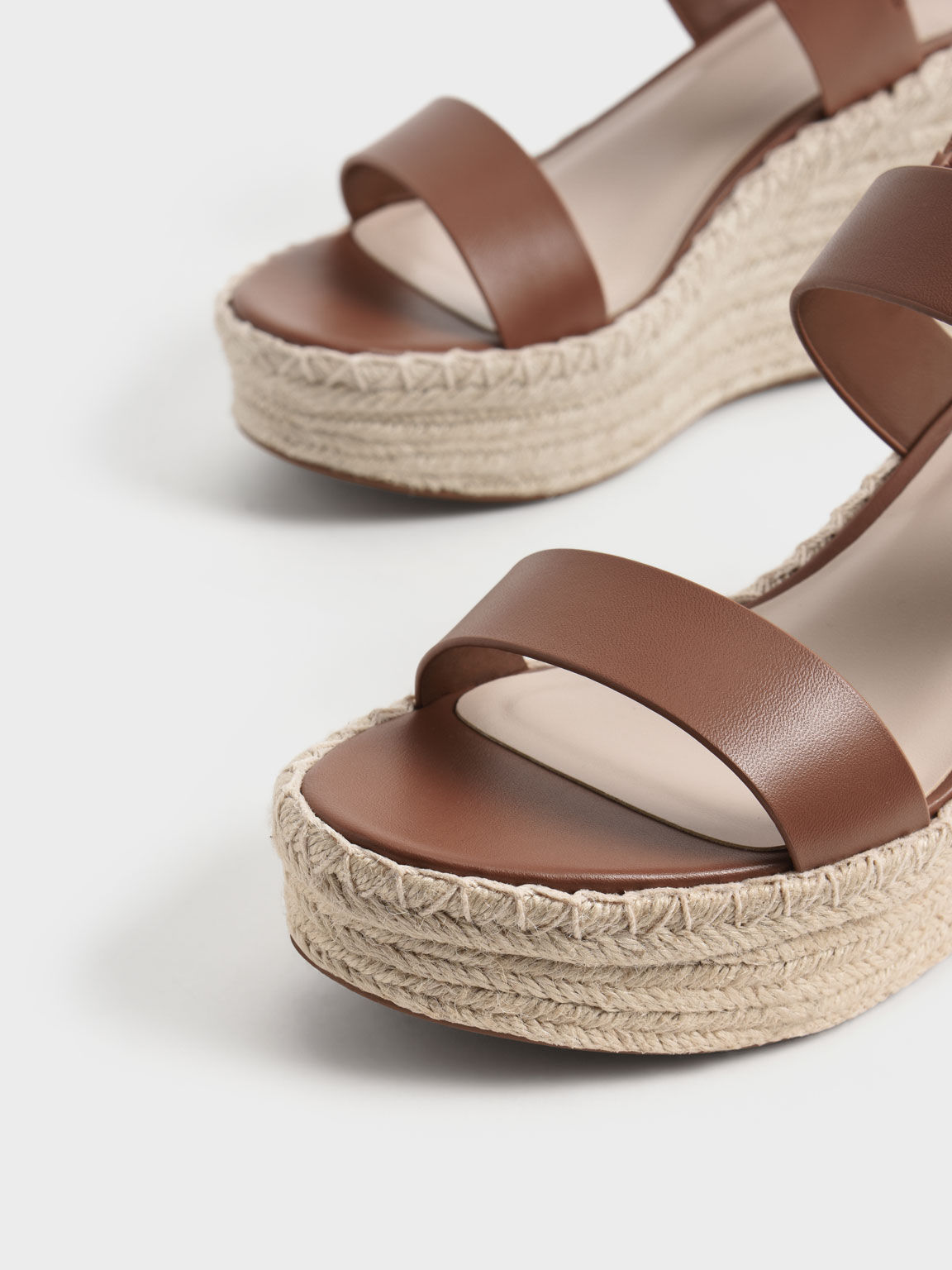 Buckled Espadrille Wedges Brown
