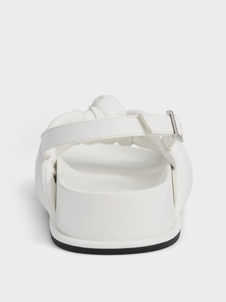 Rosetta Knotted Puffy Sandals, White, hi-res