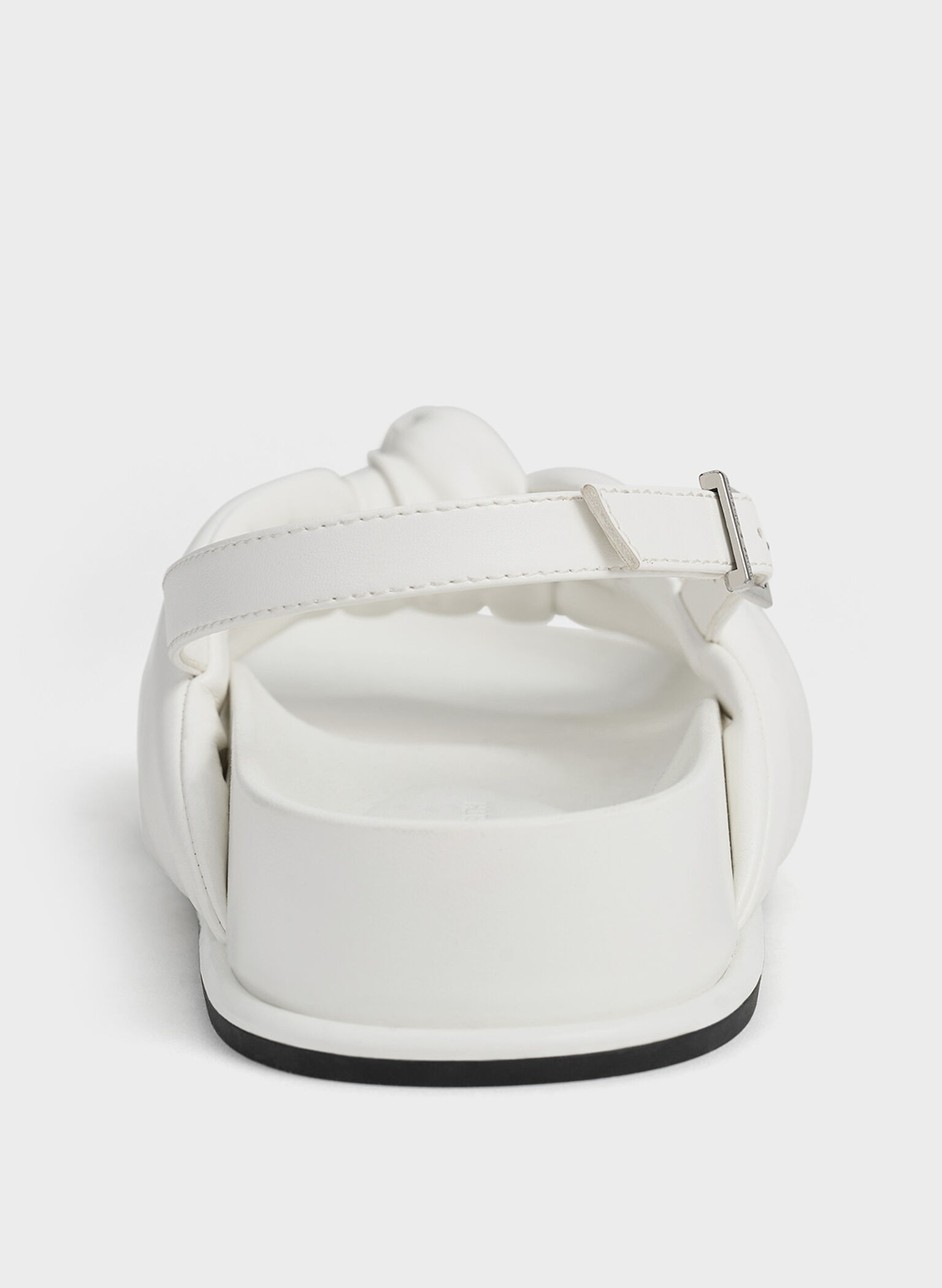 Rosetta Knotted Puffy Sandals, White, hi-res
