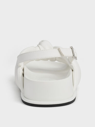 Rosetta Knotted Puffy Sandals, White, hi-res