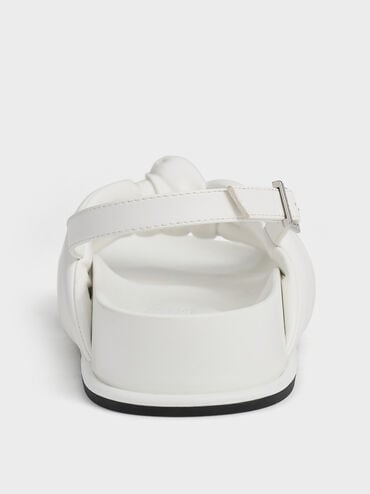 Rosetta Knotted Puffy Sandals, White, hi-res