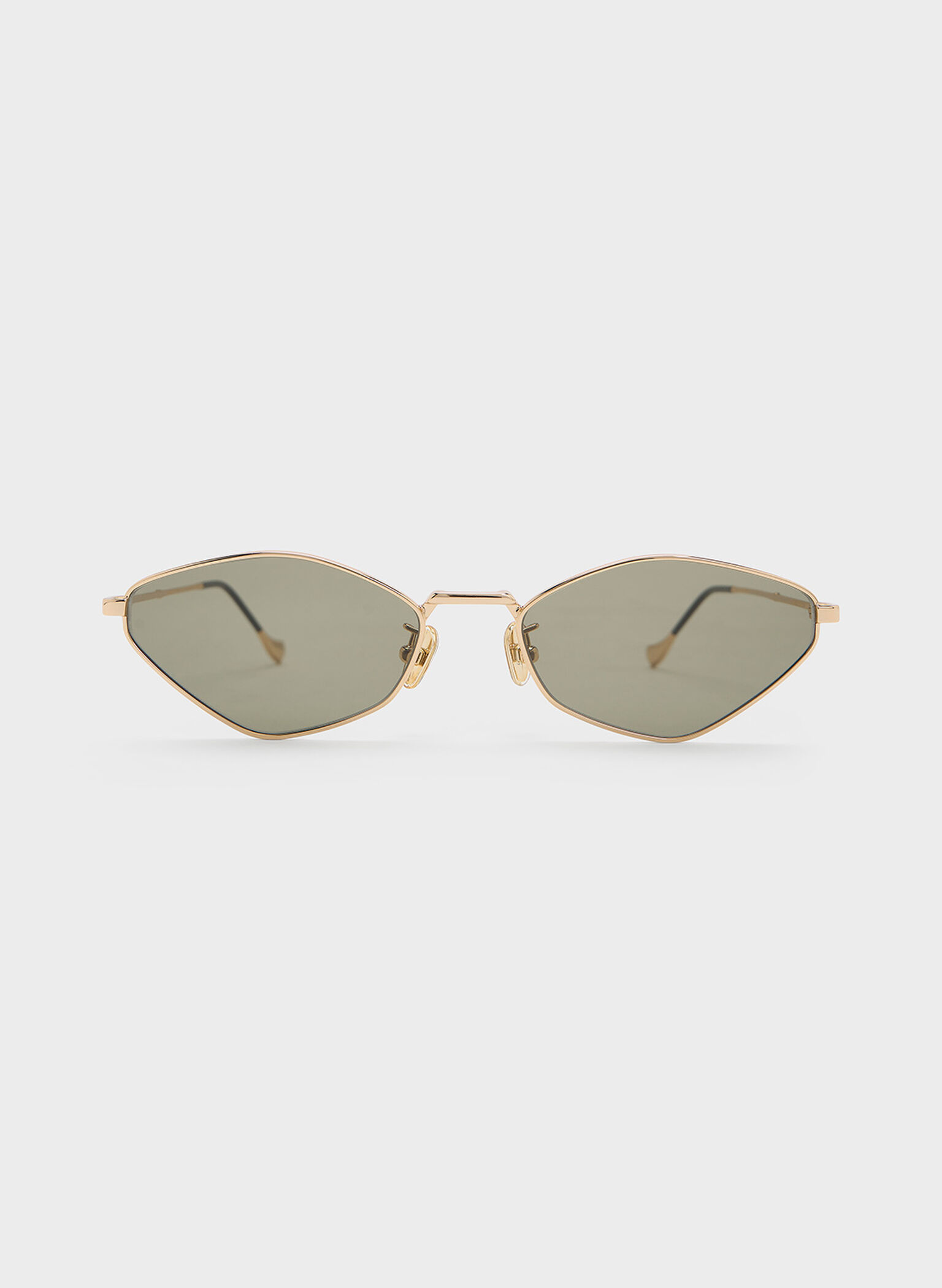 Jax Metal-Frame Geometric Sunglasses, Gold, hi-res