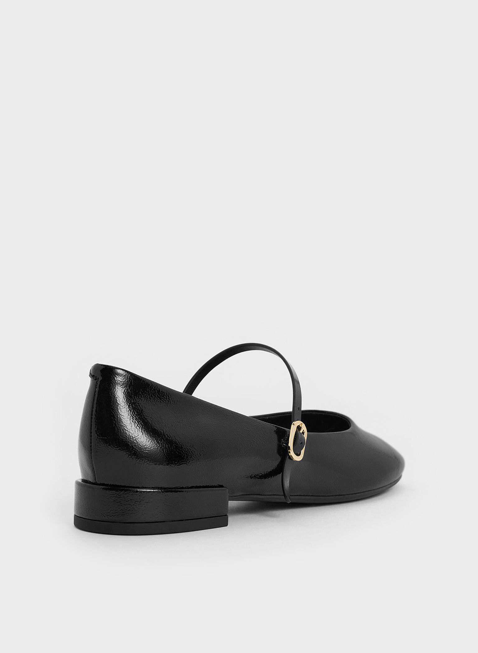 Gertrude Patent Round-Toe Mary Janes, Black Patent, hi-res