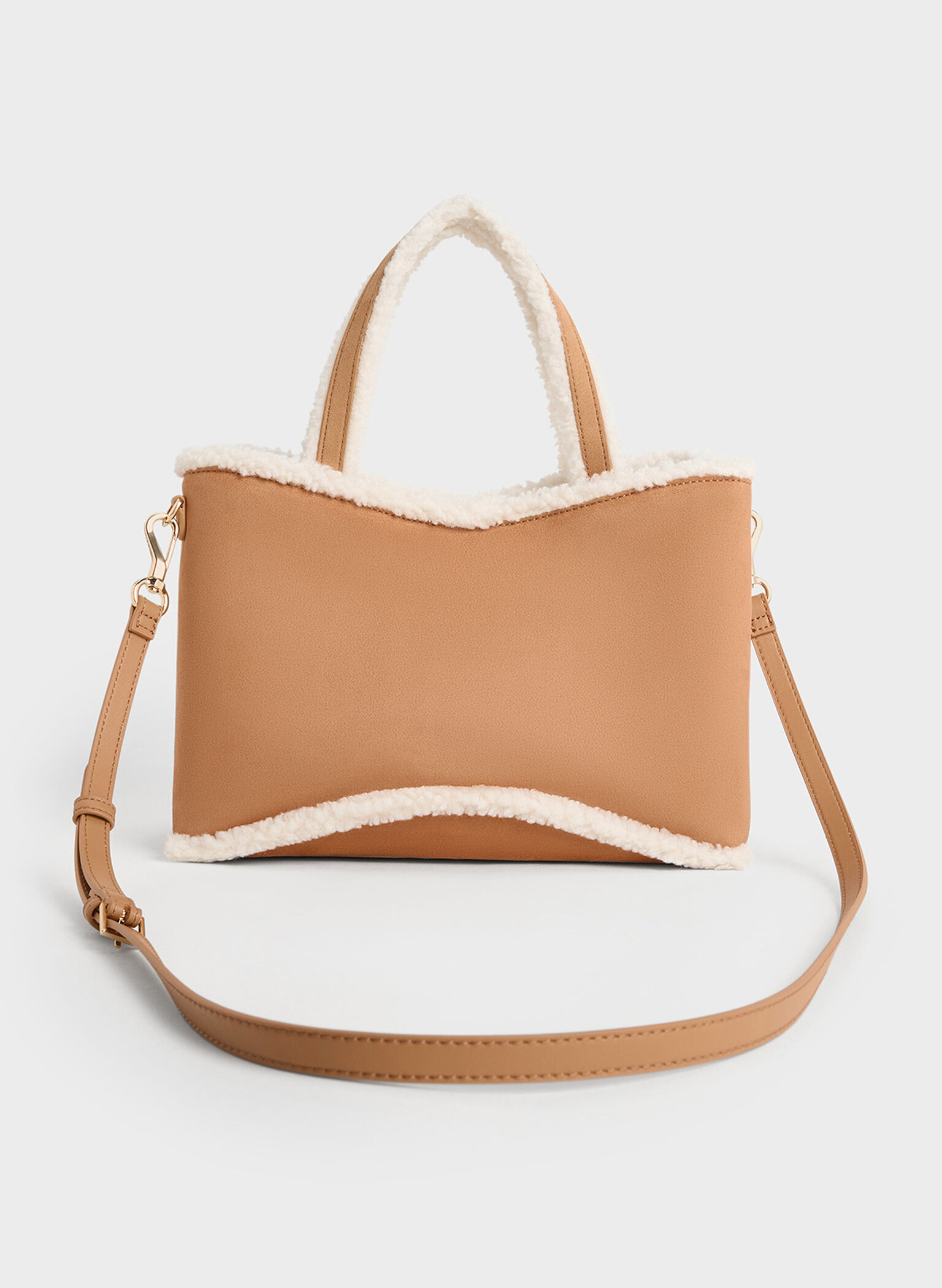 Sybill Faux Suede Fur-Trim Tote Bag, Multi, hi-res