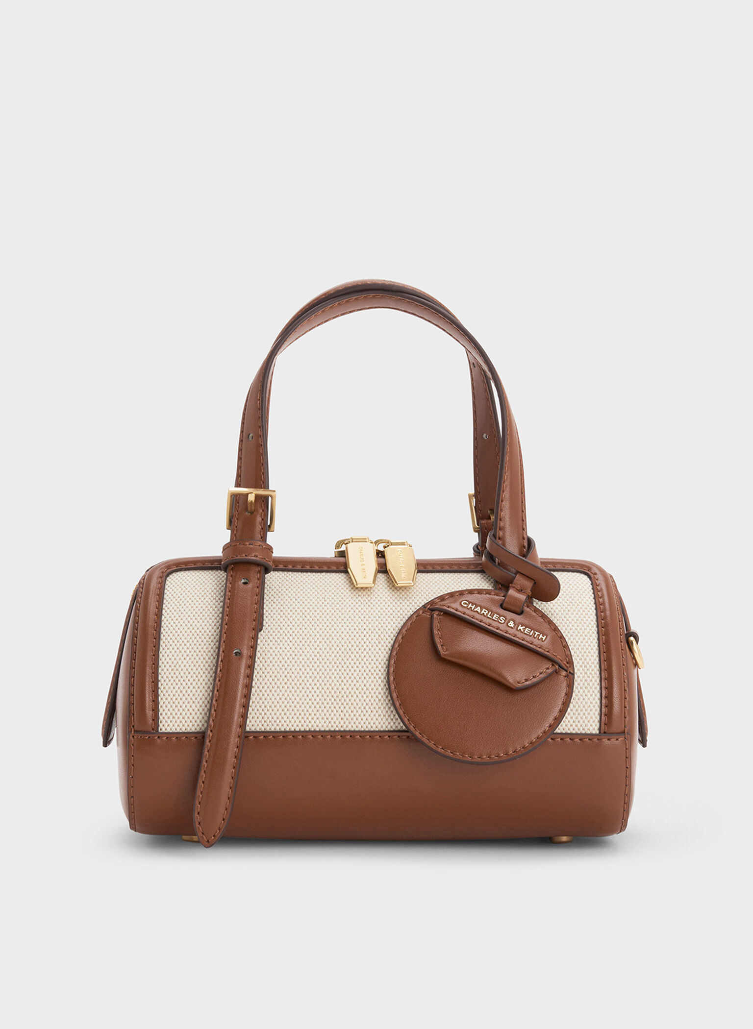 Enola Canvas Two-Tone Bowling Bag, Chocolate, hi-res