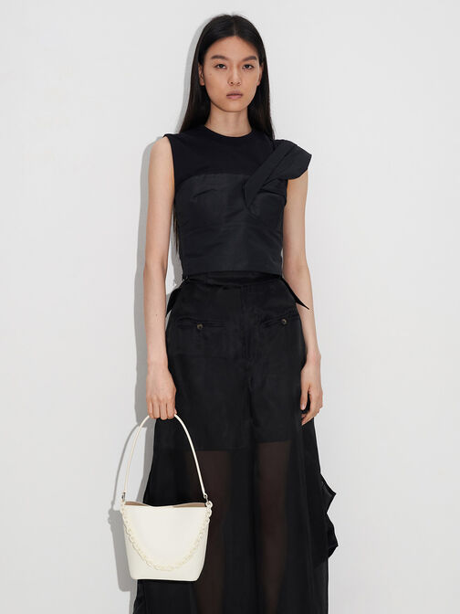 Alcott Scarf Bucket Bag, Cream, hi-res