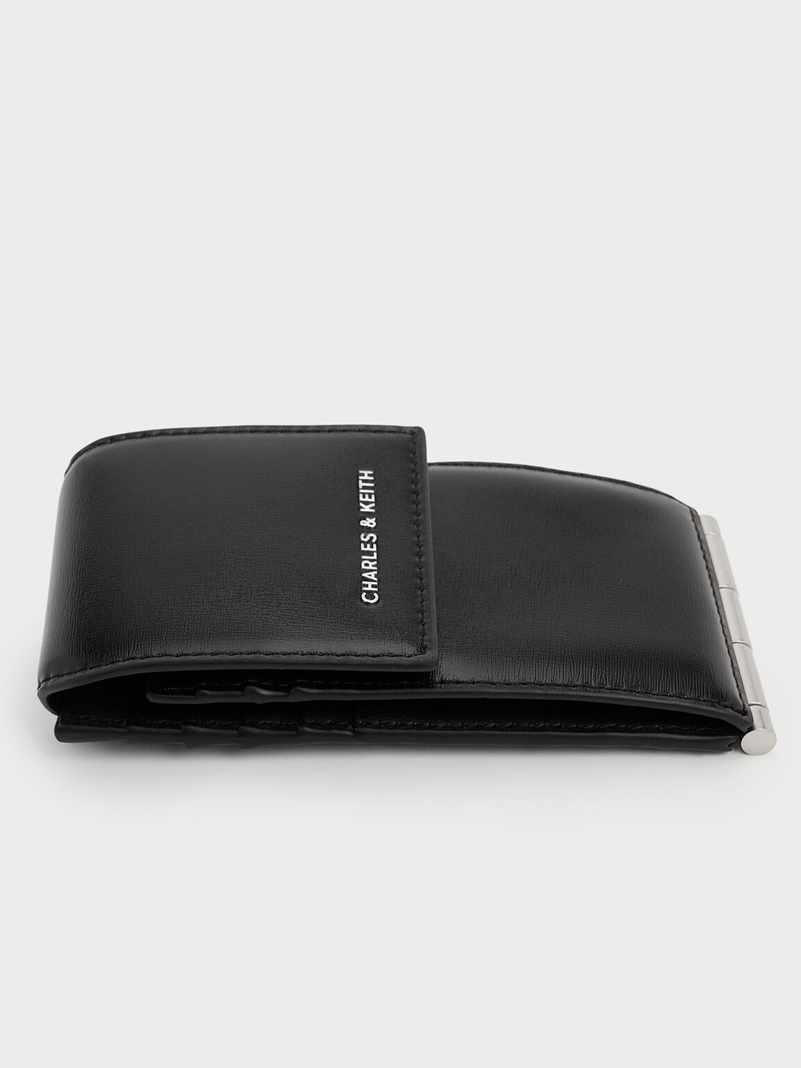 Noir Calla Bi Fold Side Zip Card Holder CHARLES KEITH UK