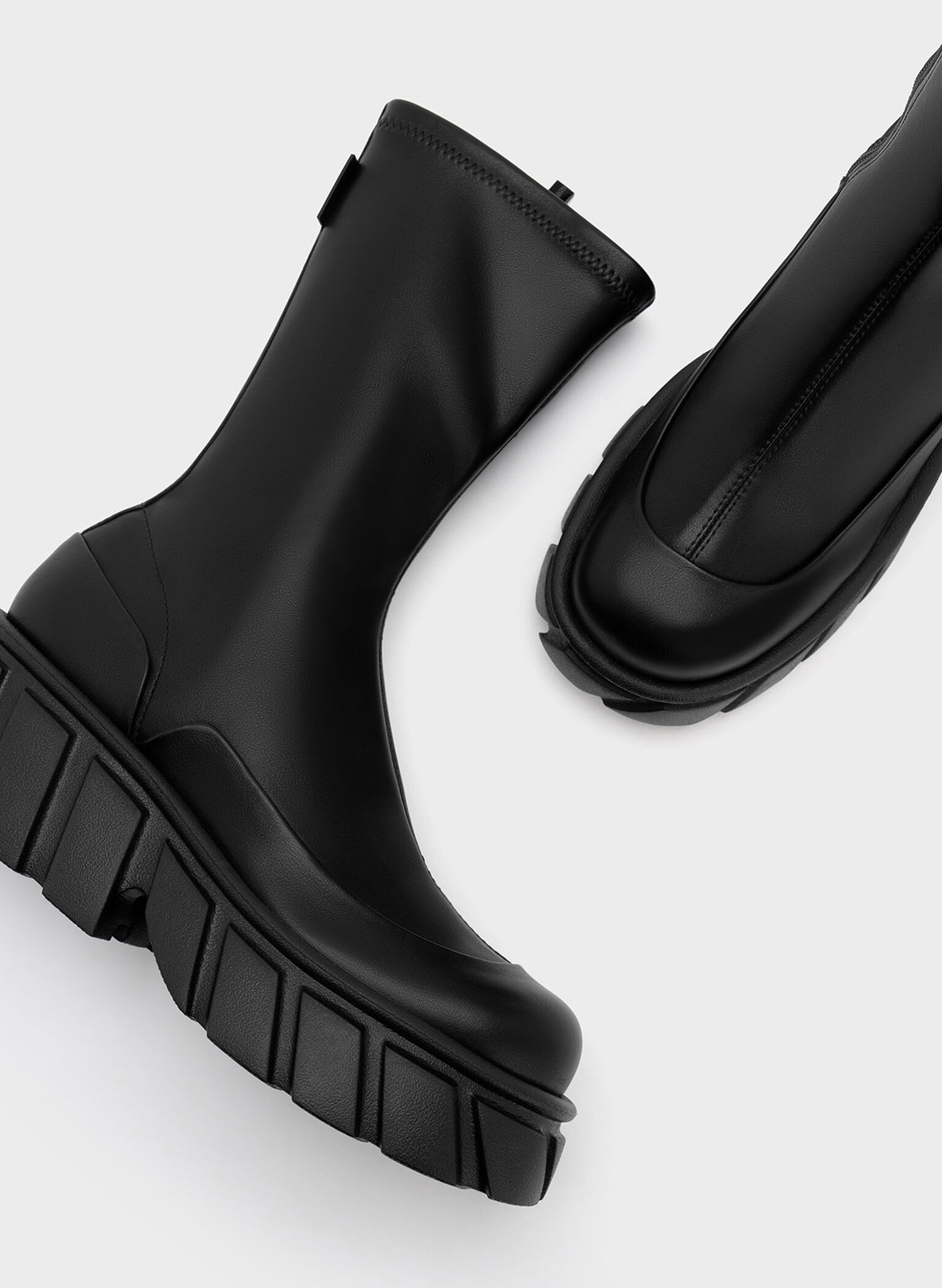 Aberdeen Side-Zip Platform Boots, Black, hi-res