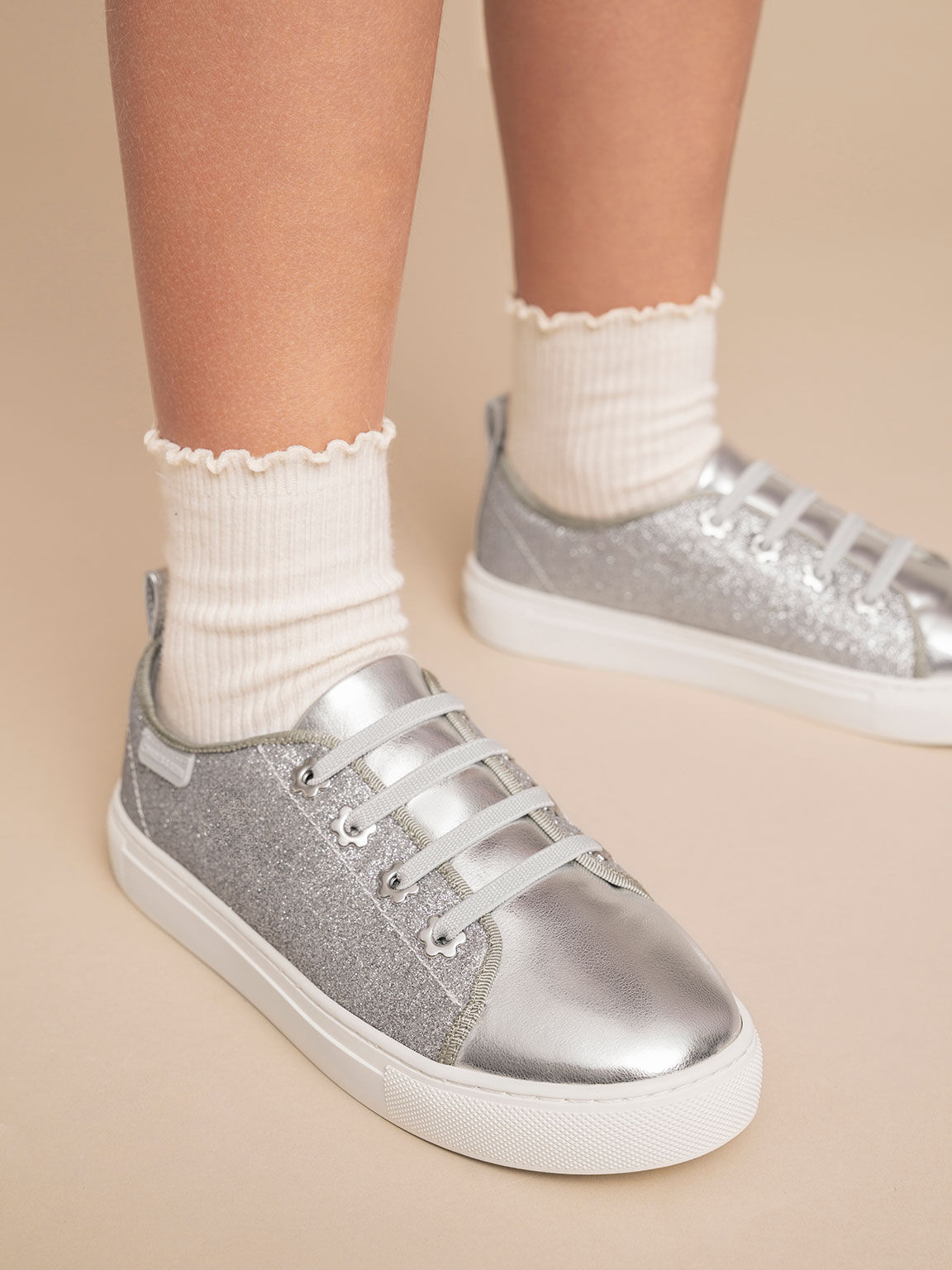 Silver girls hotsell sneakers