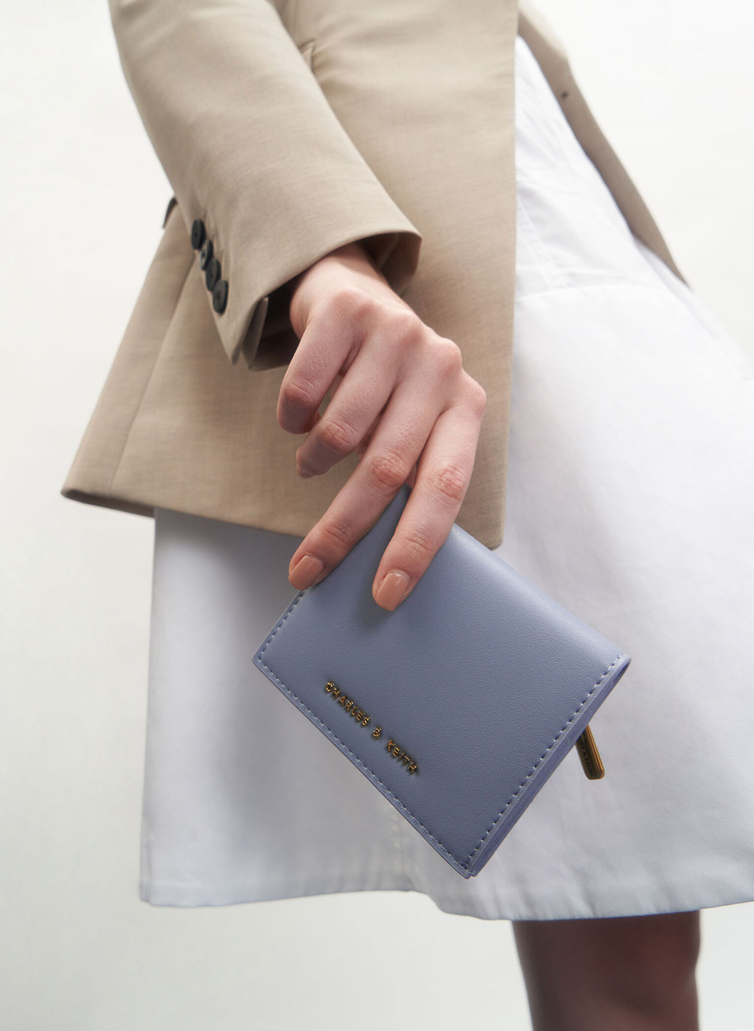 Zip Around Short Wallet, Light Blue, hi-res