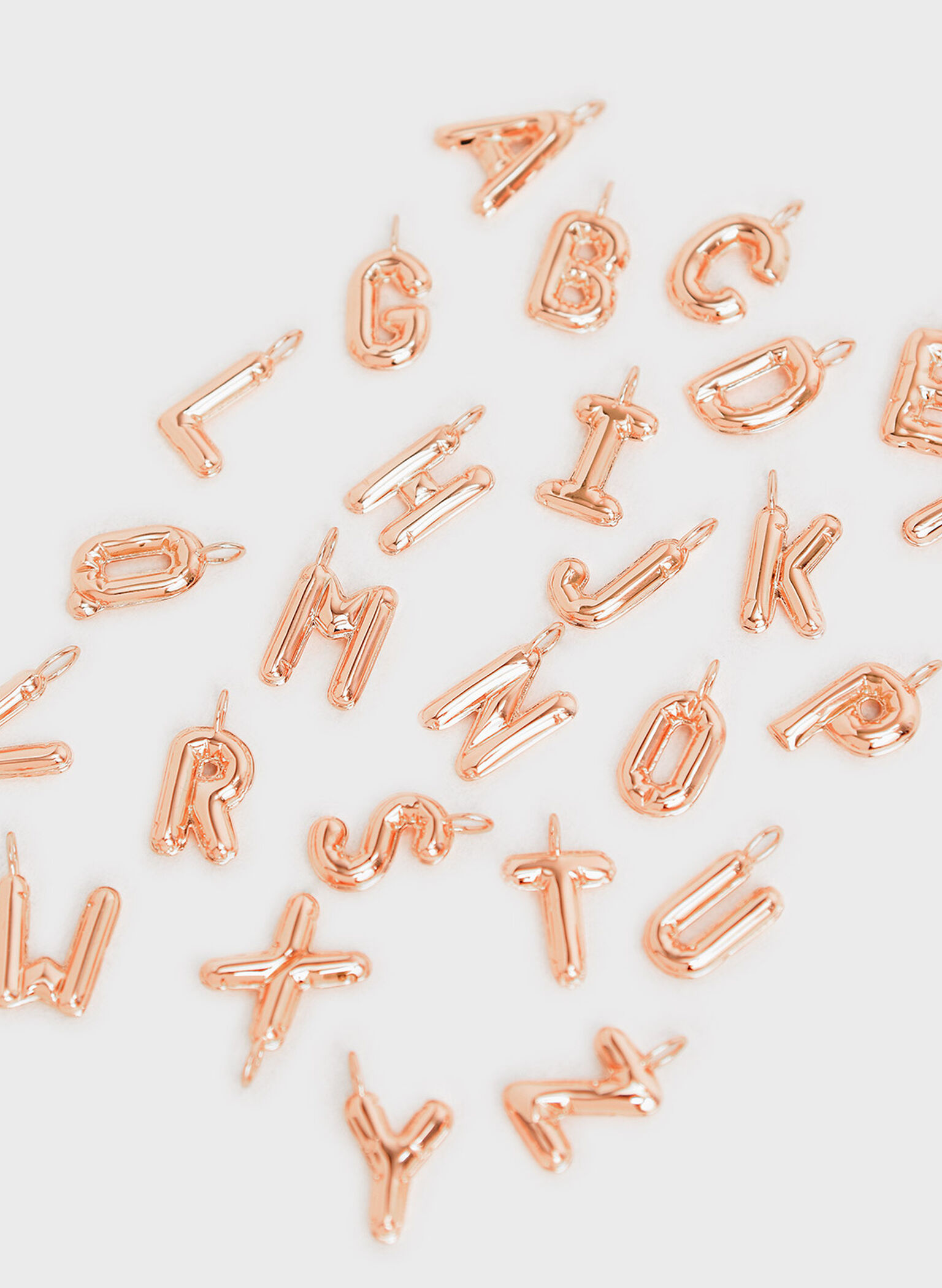 Alphabet 'M' Charm, Rose Gold, hi-res