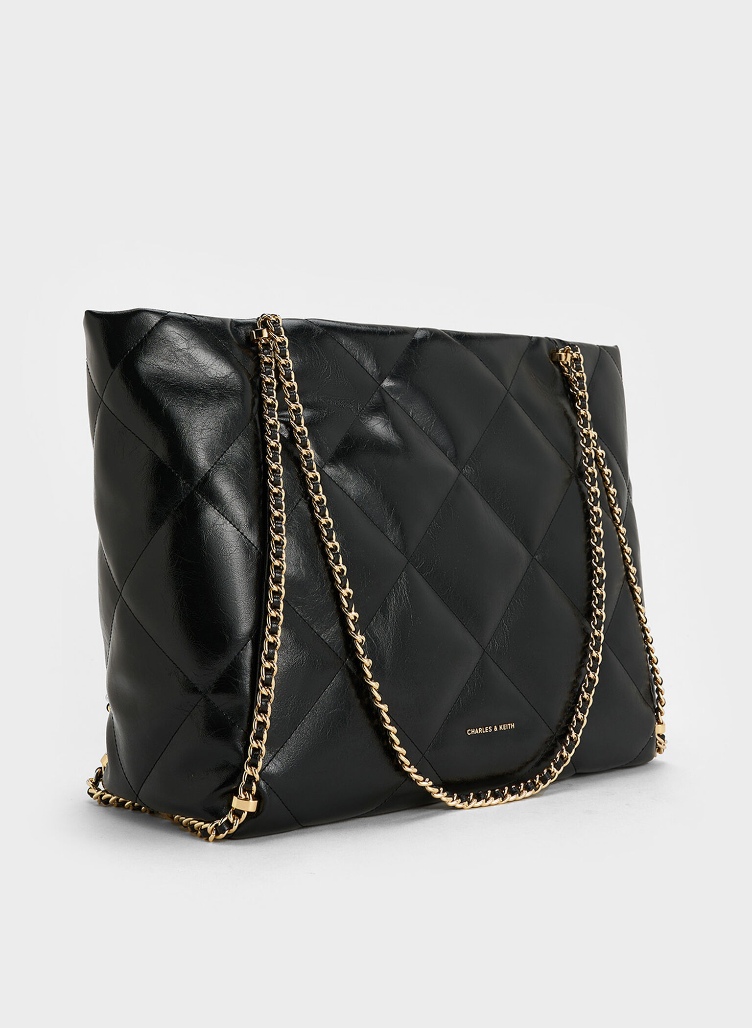 Apfra Quilted Chain-Embellished Tote Bag, Black, hi-res
