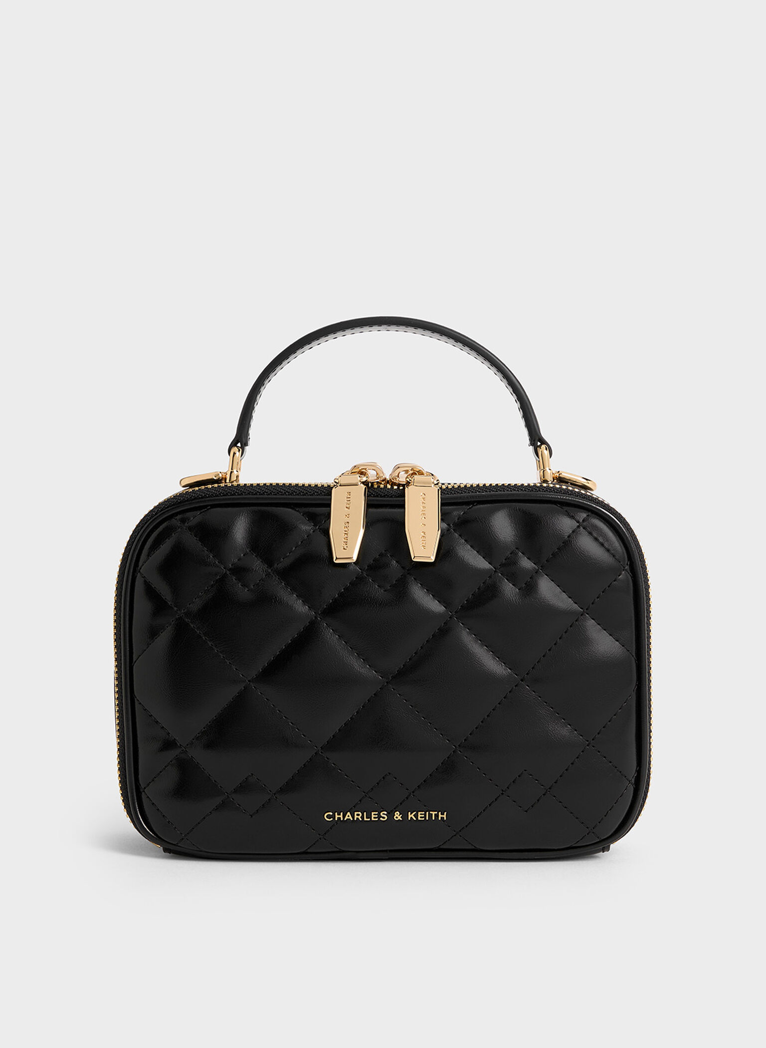 Duo Quilted Vanity Bag, Black, hi-res