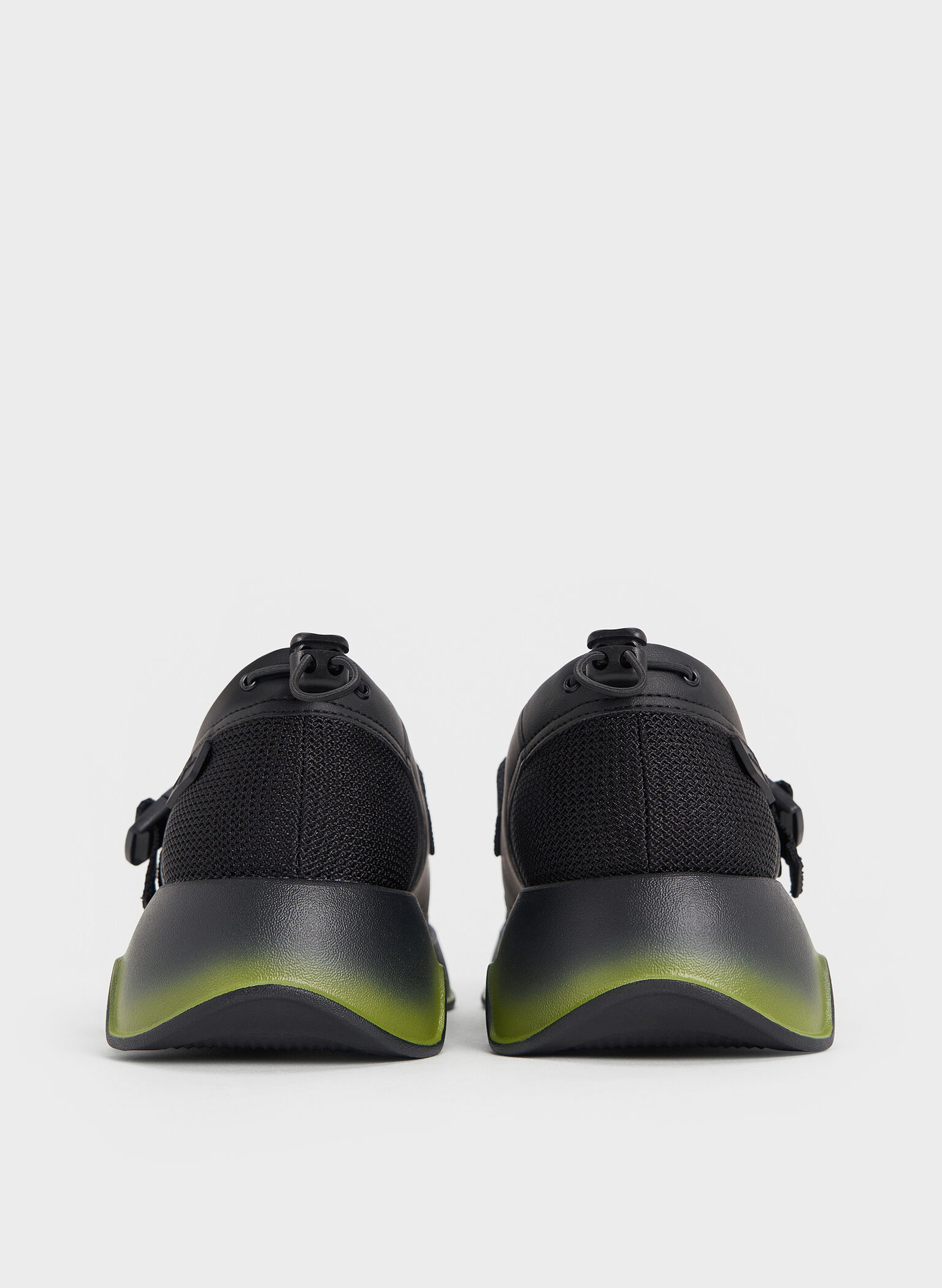 Mesh Gradient Wave Mary Jane Sneakers, Black, hi-res