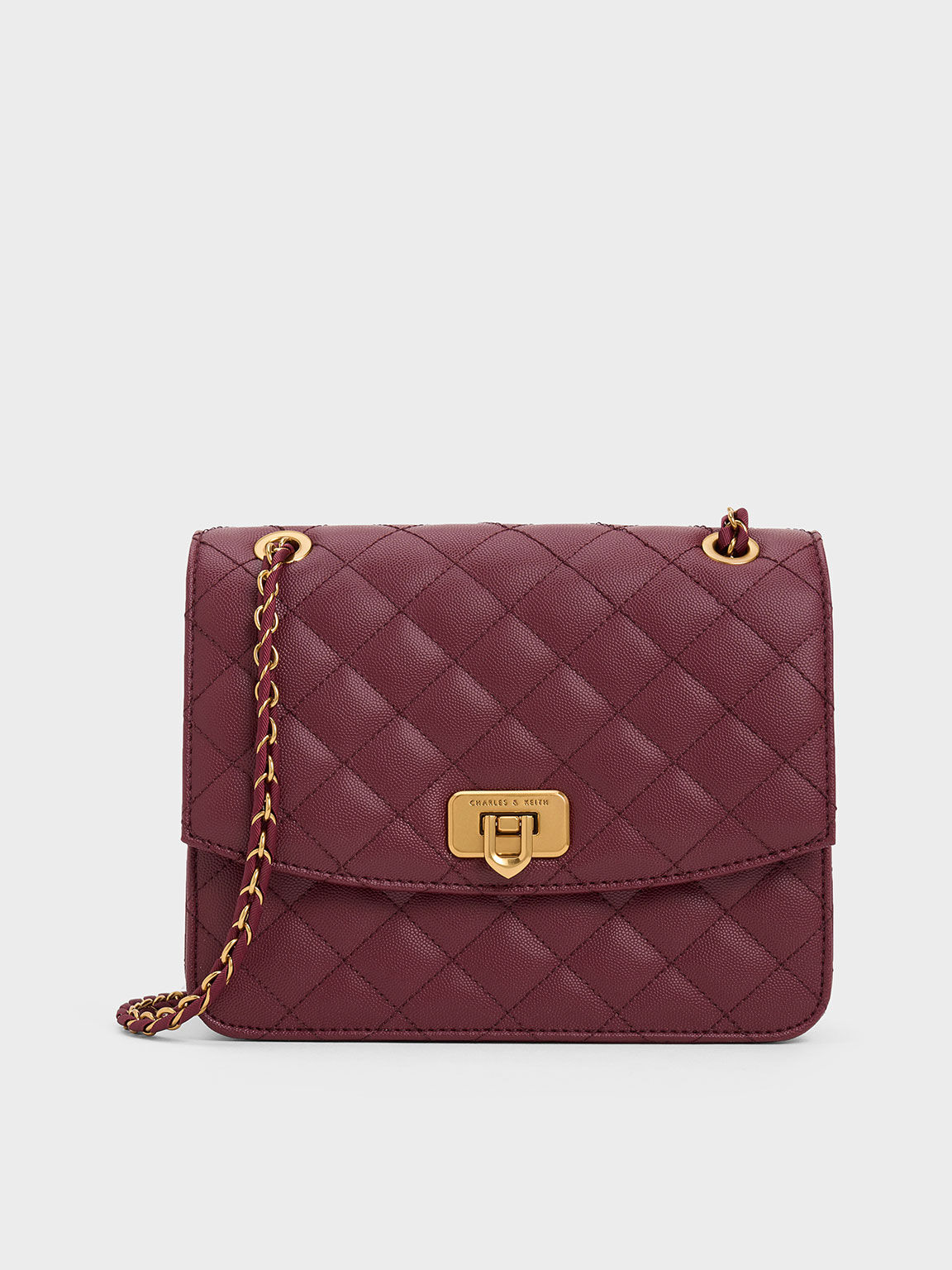 Charles and keith burgundy bag shop