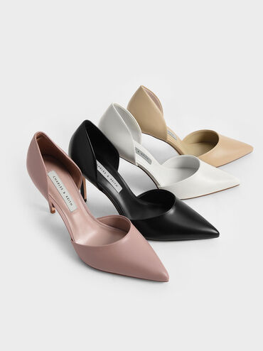 D'Orsay Stiletto Pumps, Black, hi-res