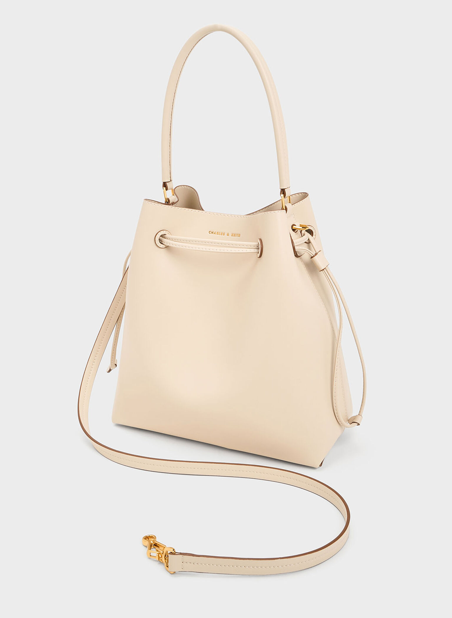Bellamy Drawstring Hobo Bag, Beige, hi-res