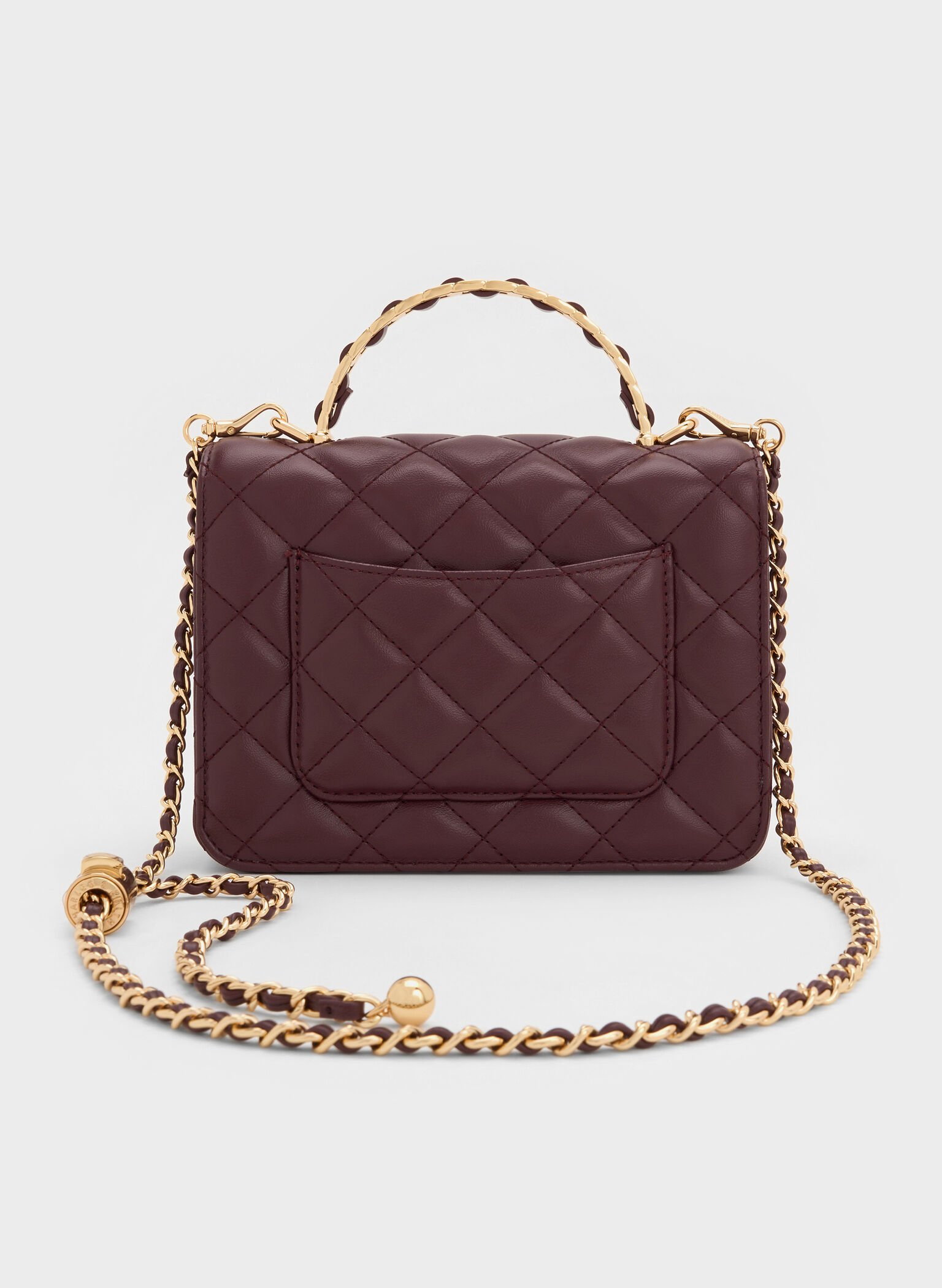 Cressida Quilted Top Handle Bag, Wineberry Red, hi-res