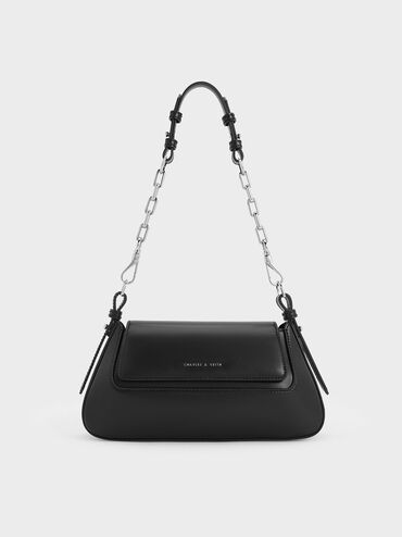Olivia Trapeze Shoulder Bag, Noir, hi-res