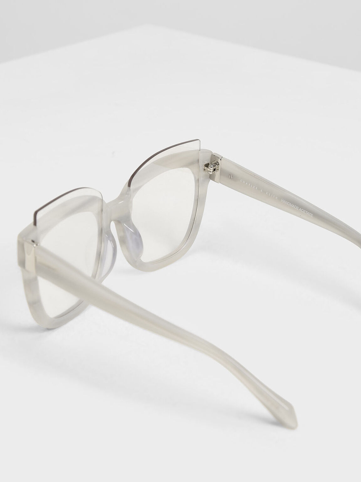 Oversized Lens Sunglasses, White, hi-res