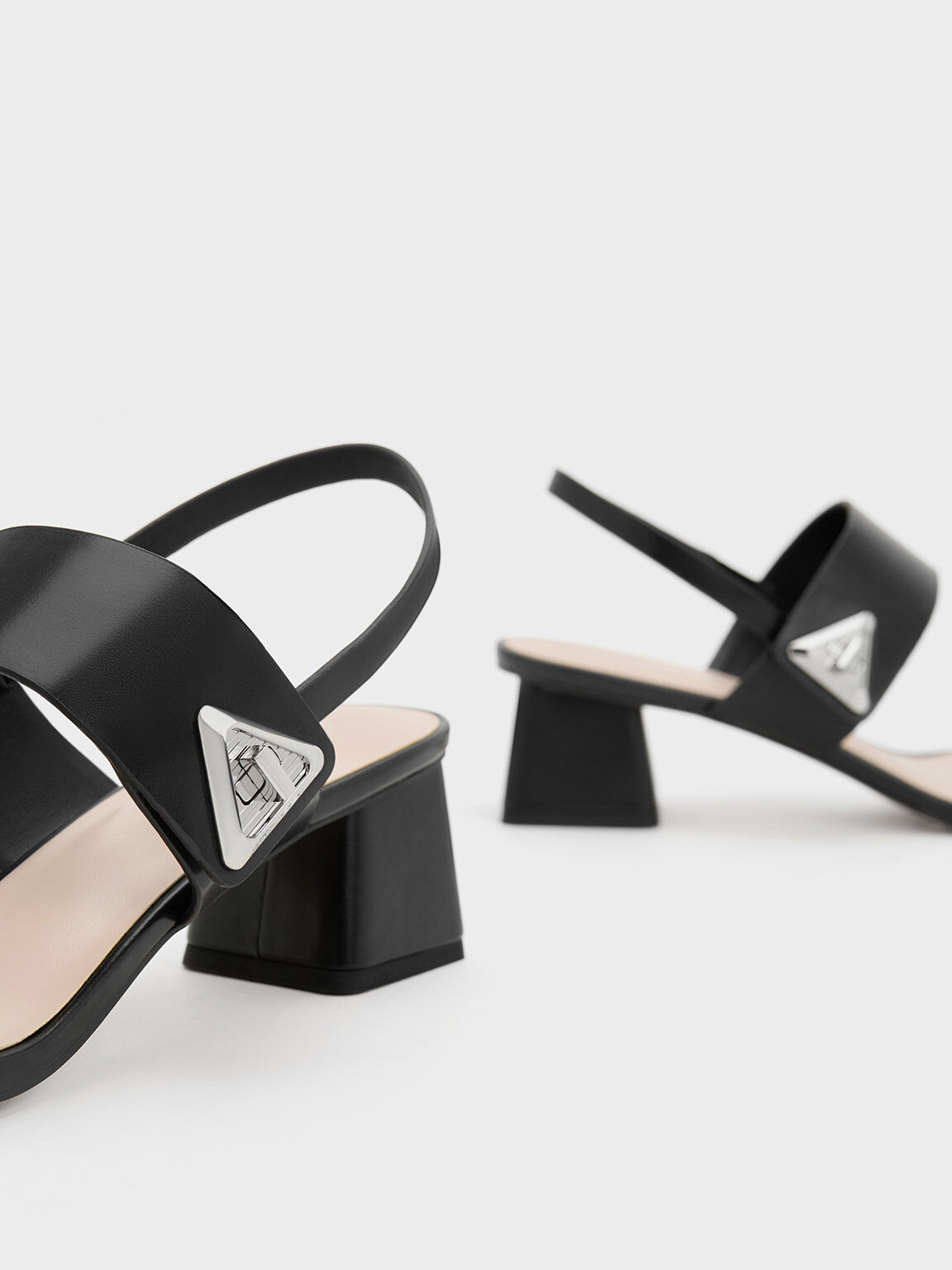 Black sandals hot sale with silver accents