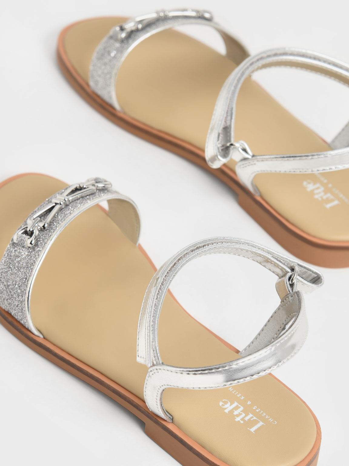 Gold and clearance silver flat sandals